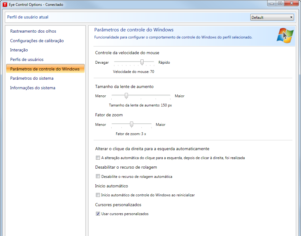 Para sair do Modo Tela Cheia do Windows: Deixe o Gaze por alguns momentos no X no canto superior da tela. O X ficará realçado em vermelho enquanto estiver sendo ativado.