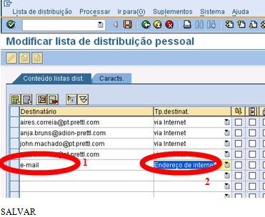 Figura 87 - Modificação de listas de distribuição (exemplo Adion) - parte2