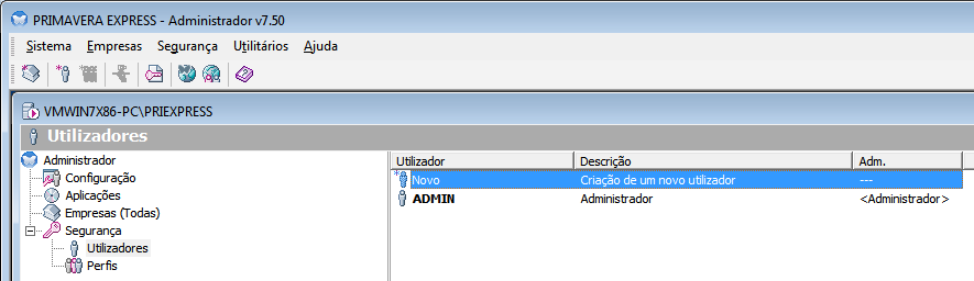 Utilizador - Operador/Pessoa que pode trabalhar com as aplicações instaladas. O seu número não tem limites, devendo estar cada um deles devidamente registado no sistema.