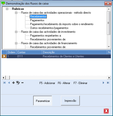 Indicação dos elementos das assinaturas assinaturas - Indicação se no mapa são impressas as linhas das Recebimentos de Clientes e Utentes: 0111 Pagamentos de subsídios: 0112 Pagamentos de apoios: