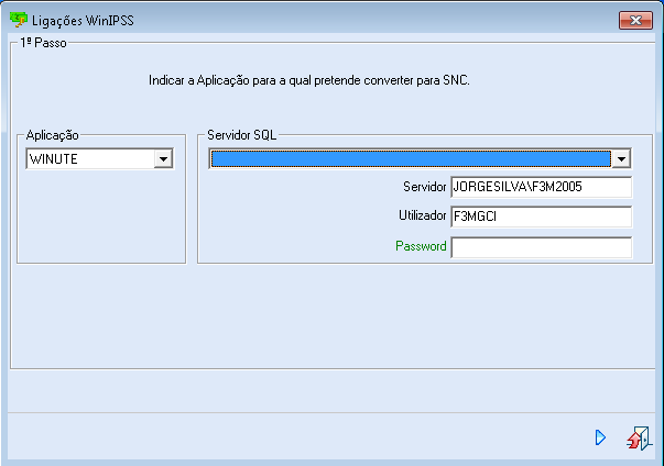 Pressione e irão ser dadas indicações da forma como proceder para converter as aplicações. As aplicações da linha deverão estar na última versão disponível.