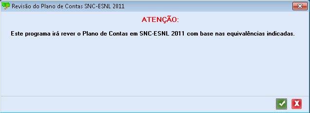 Esta funcionalidade irá validar os planos de contas SNC-ESNL gerados automaticamente com base nas equivalências sendo que se encontrar conta nova, p.e. de um fornecedor novo irá pedir que seja indicada equivalência e depois irá realizar a inserção automática dessa conta no Plano de Contas.