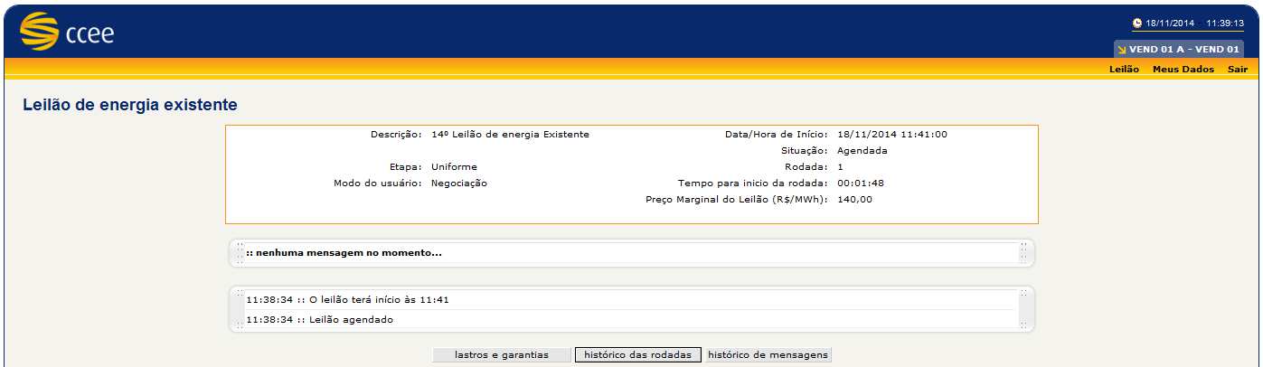 2.7.3 Tela de Detalhes do Leilão (Proponentes Vendedores) w r s u v x Figura 25- Tela de Detalhes do leilão - Situação Agendada Na Tela de Detalhes do leilão (Figura 25), destacam-se: r Cabeçalho: