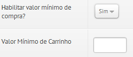 P a g e 33 Habilitar valor mínimo de compra Você pode determinar um valor mínimo no qual a pessoa deve comprar ao menos aquele valor estipulado, caso ela tente comprar um valor inferior ela não vai