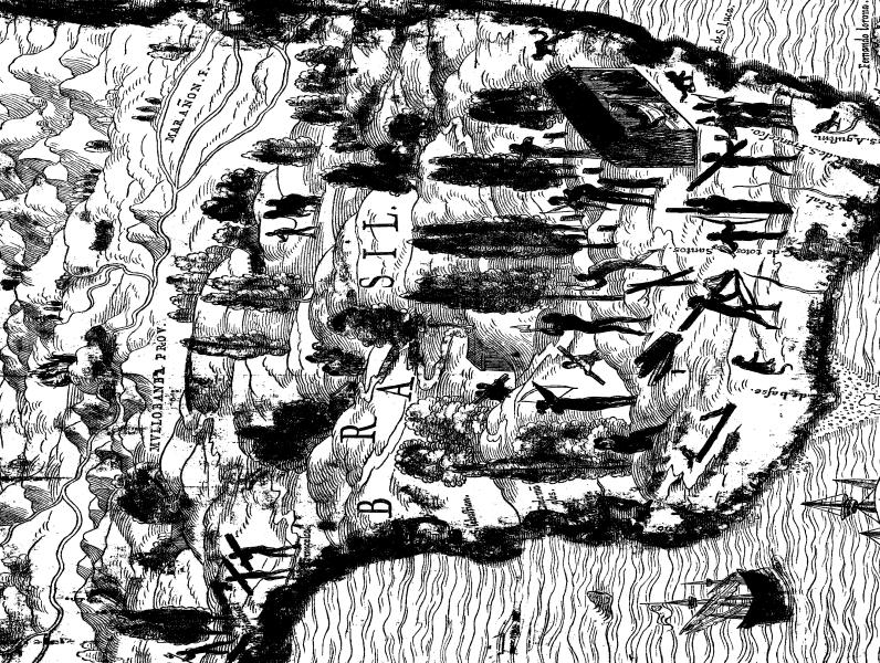 Partilharam este modelo: Giocomo Gastaldi e Giovanni Battista, 1556; Girolamo Ruscelli, 1561 mapa do Brasil; Paolo Forlani, 1562; Girolamo Ruscelli e Gastaldi Giacomo, c. 1565; e Paolo Forlani, 1565.