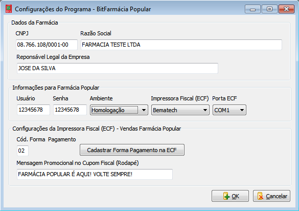 3. Configurações Iniciais Antes de fazer a primeira autorização é necessário realizar algumas configurações, para fazer isso siga os seguintes passos: 3.1. Entre em Sistema Configurações do Programa.