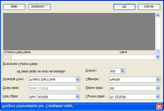 Desenvolver um Projeto Informações de um Projeto Quando iniciamos um novo projeto, devemos cadastrar as informações essenciais de nosso projeto, utilize para isso o menu PROJECT + PROJECT INFORMATION.