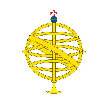 Fig. 4a. A esfera armilar foi a primeira bandeira do Brasil-Colônia. Uma esfera armilar de fundo azul representou também o Brasil-Reino na bandeira do Reino Unido de Portugal, Brasil, e Algarves. Fig.