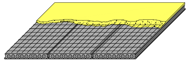 alveolares receberiam, em geral, uma capa de concreto de 5 cm, armada, com tela soldada, variando conforme o vão e a sobrecarga do piso, a fim de garantir a transmissão de esforços entre os painéis,