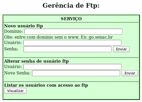 <b>visualizar Logs de Erro do domínio</b> <form action="logerro.php" method="post"> Domínio: <input type="text" name="dominio03" size=45 /> Obs: entre com dominio sem o www. Ex: go.senac.