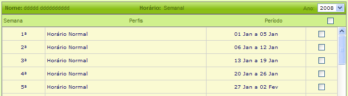 Utilizadores: Associação de Horários Após ter criado os horários semanais terá de os associar aos utilizadores, para tal deverá escolher no menu Utilizadores a opção de Associação de Horários.