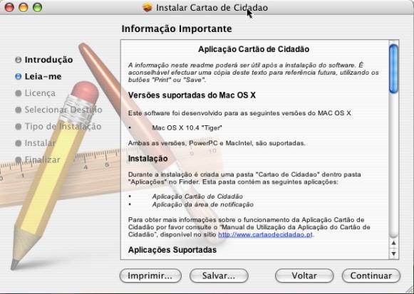 3. Neste ecrã pode consultar informações importantes sobre a aplicação. Após ler atentamente o documento clique em Continuar. 4.