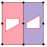 Figura 35: Exemplo de padrão do tipo. O paralelogramo que podemos visualizar na figura seguinte corresponde à célula do padrão e o domínio fundamental corresponde à região rosa.