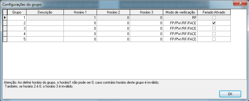 4. Clique em [Definir Grupo] e entre na interface [Configuração do Grupo], selecione grupo 2. 5.