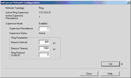 Construa e configure uma rede de anel de nível de equipamento Capítulo 2 2. Clique na aba Rede para habilitar o modo supervisor. Clique aqui para habilitar o modo supervisor.