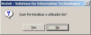 A ferramenta BISinit identificará qual a versão da metadata já instalada Para proceder à actualização da metadata, para a versão mais actual, carregue no botão OK.