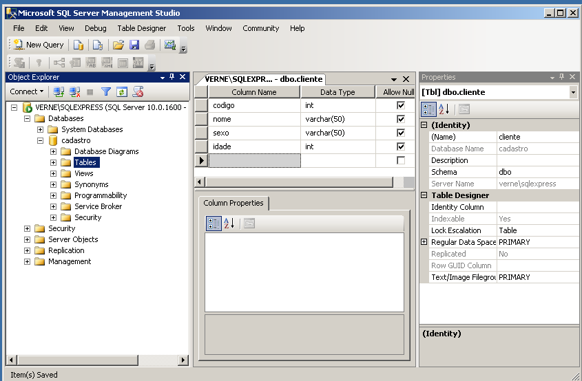 2. Instale o aplicativo MS SQL SERVER 2008 EXPRESS. 3.
