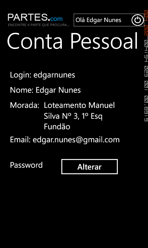 Edgar Martins Nunes Procurar peça Esta é a página principal do Partes.com Mobile, que permite que os utilizadores introduzam as informações do veículo (Figura 32).