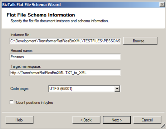 ... Na janela Add New Item, seleccionar o menu Schema Files nos templates, escolha a opção Flat File Schema Wizard e, em seguida, fornecer o nome que quer dar ao esquema, neste exemplo: TXT_to_XML.