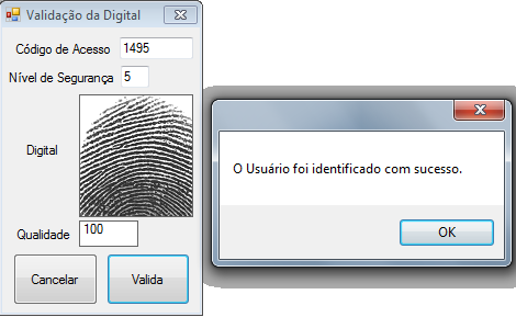 Figura 15: Autenticação com verificação de toda a base. A Figura 16 ilustra a tela que faz o rastreamento com a utilização da identificação do usuário.