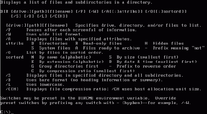 Após várias melhorias sobre o sistema comprado, a Microsoft lançou MS-DOS em 1982 cuja interface era baseada em modo texto, bastante parecida com a utilizada pelo Unix.