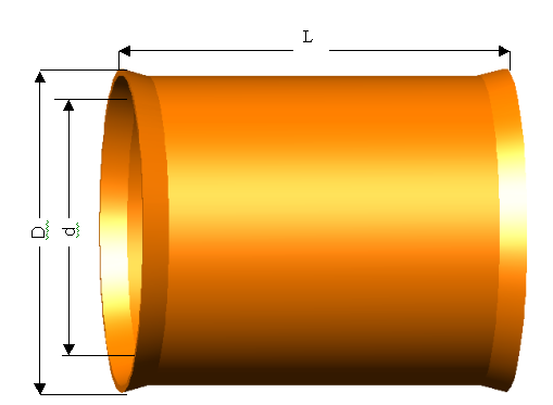 Figura 22 Diâmetro nominal (mm) D (mm) d (mm) L (mm) 100 123,0 112,4 180,0 150 174,0 162,1 246,0 Quadro XXIV 4.