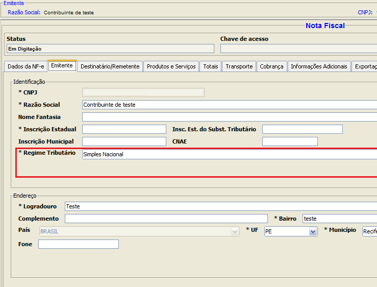 Observe que esta informação consta na aba emitente, no momento da emissão da NF-e: CÓDIGO DE SITUAÇÃO DA OPERAÇÃO NO SIMPLES NACIONAL - CSOSN Com a mudança do Layout da NFE para a versão 2.