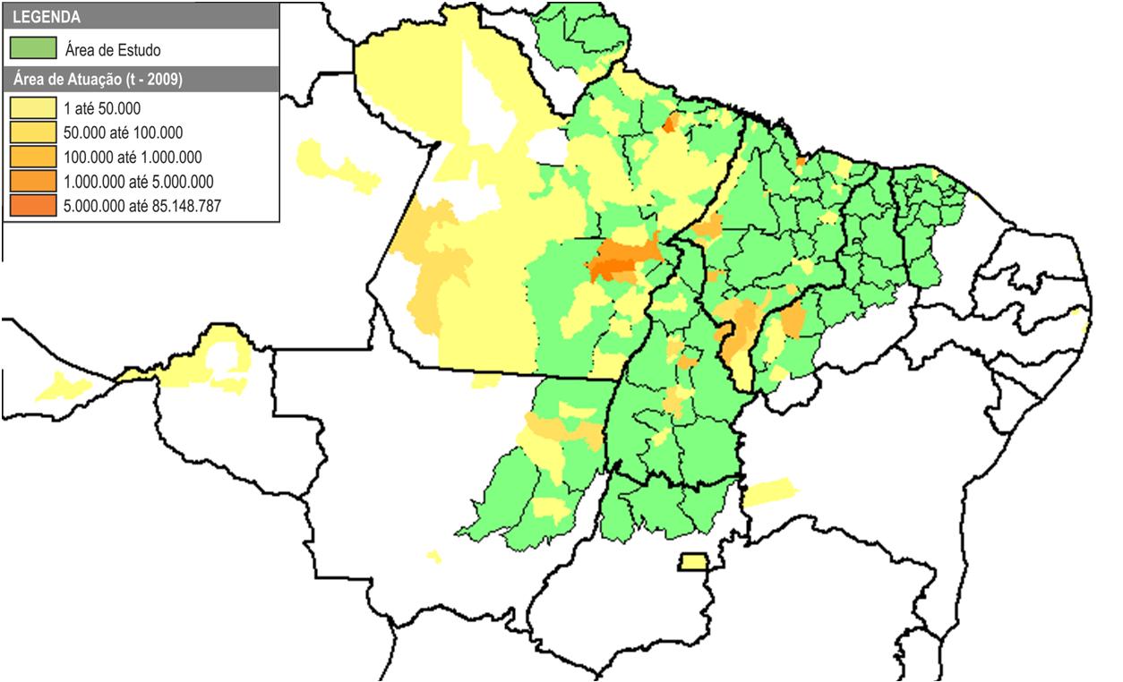 Relatório Técnico Figura 8 - Área de atuação dos portos de Vila do Conde e Itaqui Figura 9 - Comparação área de atuação