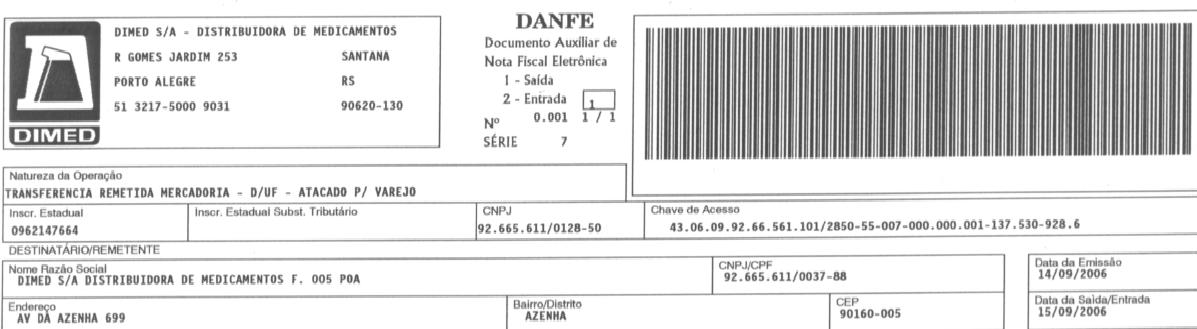 Visualização da NF-e a partir do DANFE Chave de