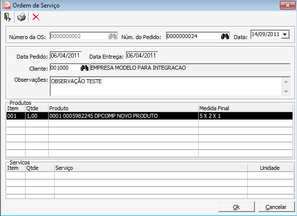 : Para a inclusão do(s) produto(s) utilizando-se da tecla INSERT do teclado para que o sistema permita a inclusão do Produto e / ou Serviço Para habilitar o campo de GRAVAR, após a