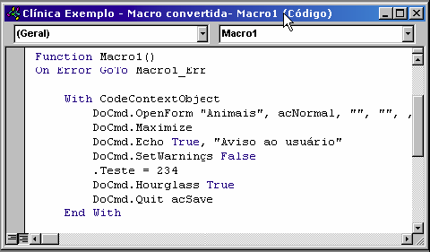 Macros e Módulos Para automatizar tarefas no Access, podemos usar dois tipos de objetos, as Macros e os Módulos.