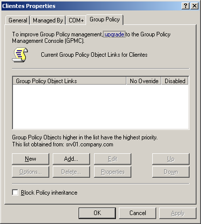 4 Selecione a guia Group Policy.