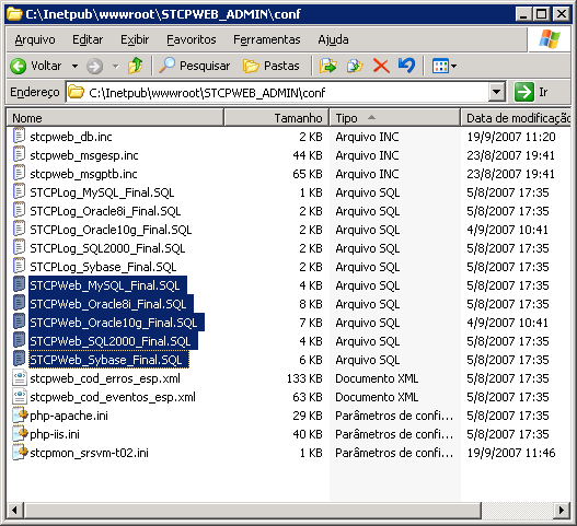 4.2. Criação do Banco de Dados Riversoft STCP OFTP Web Admin O STCP OFTP é compatível com diversos bancos de dados existentes no mercado, tais como: Microsoft SQL Server, Oracle, Sybase e MySQL. 4.2.1.