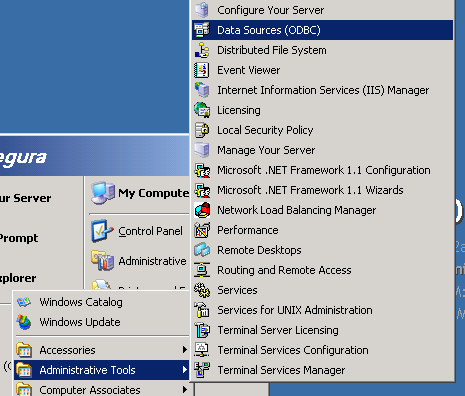 4.3. Configuração do driver ODBC para acesso ao Banco de Dados Os seguintes procedimentos devem ser executados para configuração do driver ODBC de acesso ao