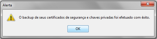 Selecione seu certificado digital e depois clique no botão Exportar : Indique o local e o nome do arquivo backup que será salvo.