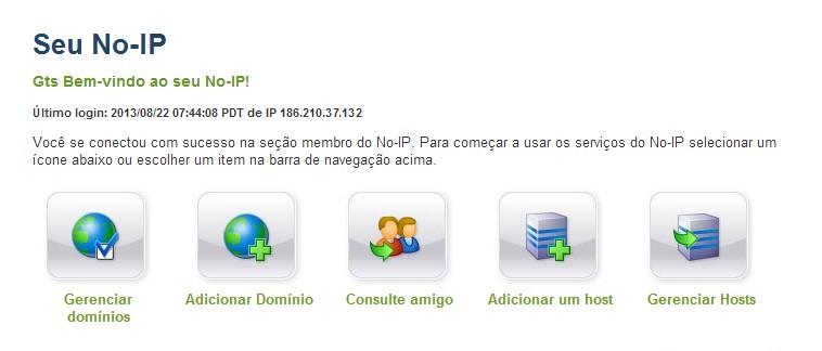 OBS: Caso não tenha recebido uma mensagem de ativação de conta pelo No-IP, verifique a caixa de Spam do seu Webmail. g) Após clicar no link de ativação da conta, espere a mensagem de Conta Ativada.