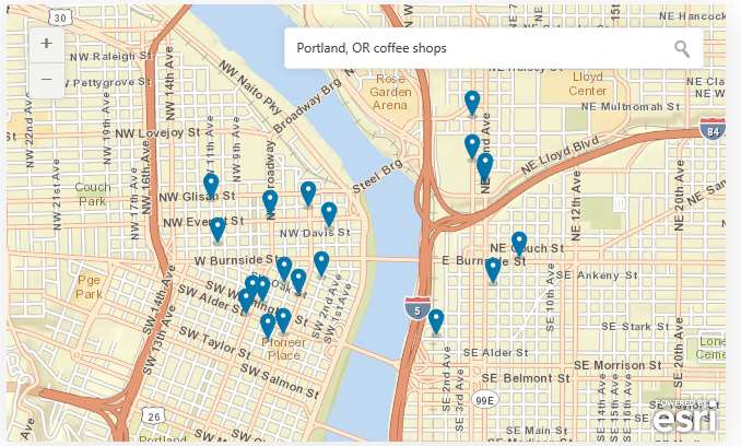 Esri Geocoding Service Adicione pesquisa de locais