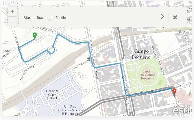 Esri Directions Service Encontre uma rota para o seu destino de forma simples Rota de um ponto A para um ponto B Optimização de rotas para