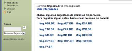 O resultado da pesquisa será exibido conforme