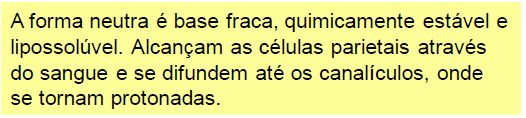 Inibidores da Secreção Ácida Inibidores da bomba de prótons Mecanismo de Ação Dentro dos canalículos, devido ao alto conteúdo ácido, o fármaco