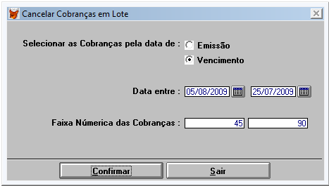 Cancelar Cobranças em Lote 1.