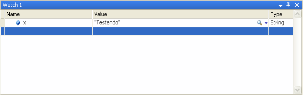 Watch Window A Watch Window permite adicionar expressões e variáveis, para que possamos verificar o resultado enquanto estamos debugando o nosso código.