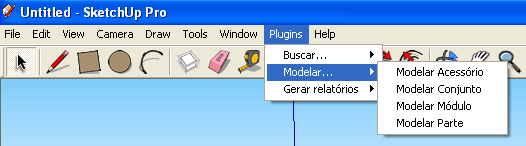 54 Figura 24 Menu Principal do Plugin BIMobille na Aba Superior do Google SketchUp Isso faz com que os arquivos dos modelos (que são arquivos com extensão.