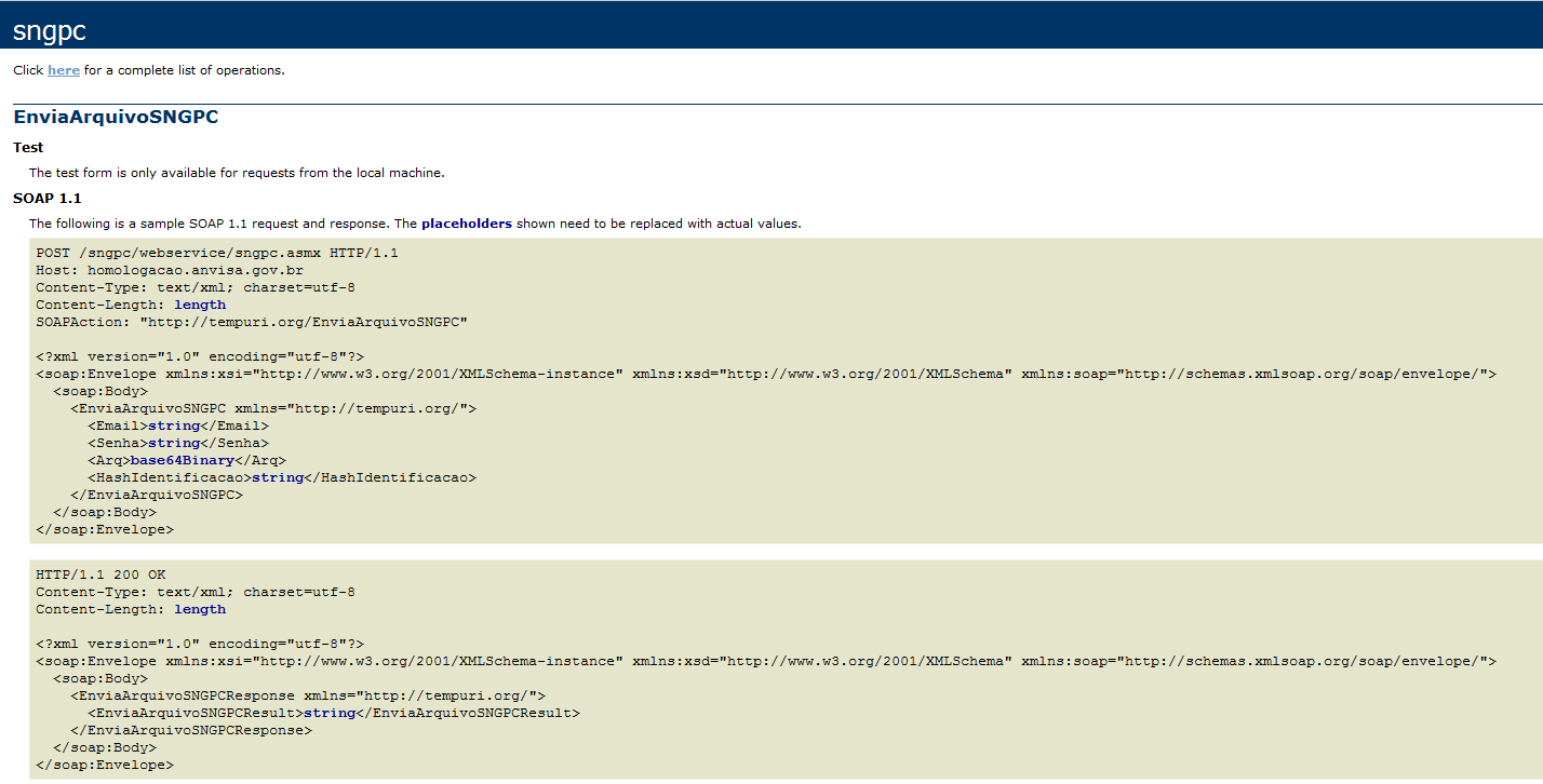 2.2 Métodos (Homologação e Produção) 2.2.1 ValidarUsuario Esta funcionalidade permite a validação dos dados do usuário denominado RT Transmissor do SNGPC, são validados o e-mail do usuário e senha.