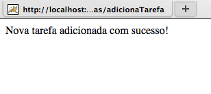 Caso aconteça uma exceção informando que a tabela não está criada, crie-a com o script abaixo e tente inserir novamente a tarefa.