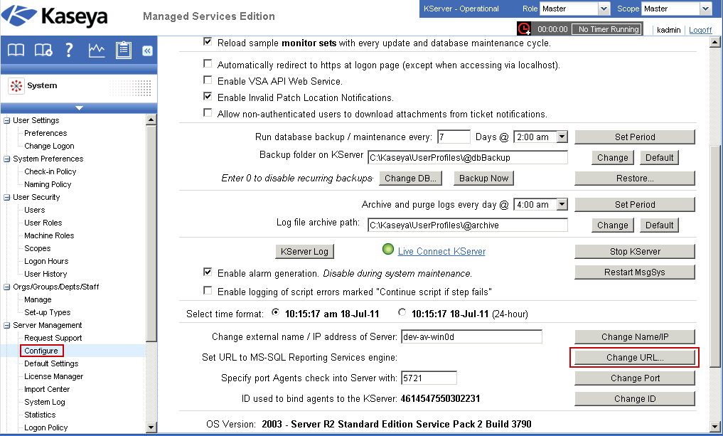 Configuração do SQL Server Reporting Services Configurar Report Logo URL Se o logotipo não for exibido nos relatórios SSRS, pode ter ocorrido uma das seguintes condições: O SSRS está instalado no