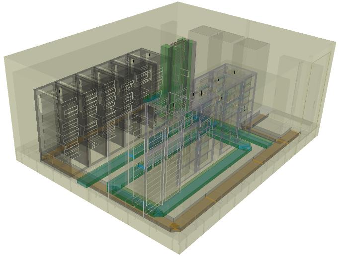 1 CRIAÇÃO DA MALHA Como resultado à composição dos diversos componentes do modelo base desenvolvido no capítulo anterior, tem-se a geometria do Data Center com todas as definições de entrada (inlet),