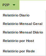 CAPÍTULO 6. O PROTÓTIPO SGS:LOG 93 6.3.3 P2P De acordo com a gura 6.6 o usuário poderá selecionar os relatórios relacionados aos pacotes P2P que estão passando pela rede.