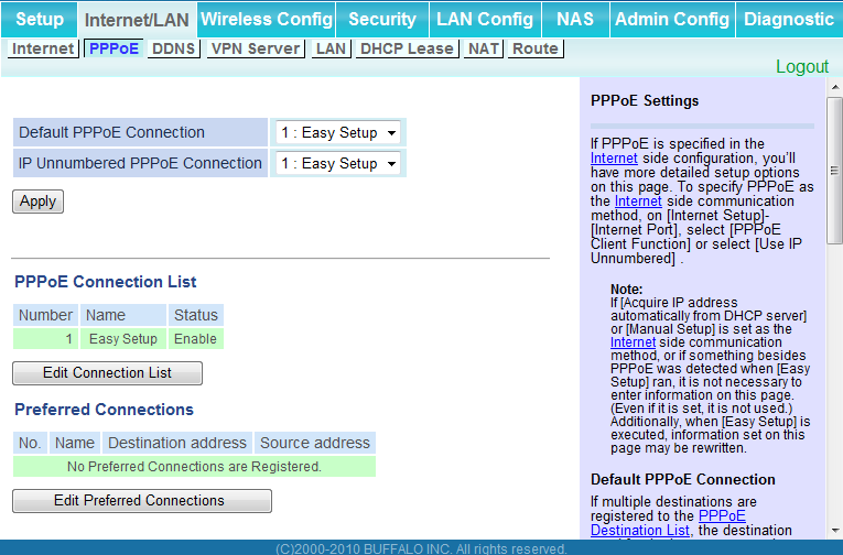 Capítulo 4 Configuração PPPoE (Somente modo roteador) Defina as configurações de PPPoE.