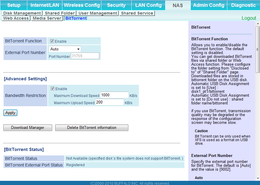 Capítulo 4 Configuração BitTorrent Configure o cliente BitTorrent.